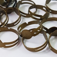  Adjustable Ring Blanks Bronze Tone Size 6pcs