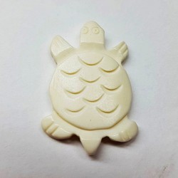 Genuine Bone - Hand Carved Turtle Focal Pendant 45mm