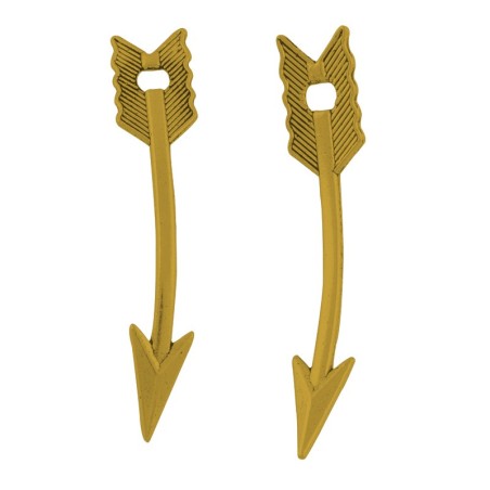 37mm Gold Tone Arrows Metal Charms 10pc 