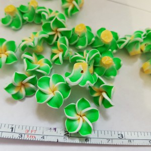 10pc Handmade Fimo Flower Bead Focal Flatback - 15-17mm x 9-10m