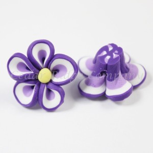 10pc Handmade Fimo Flower Bead Focal Flatback - 15-17mm x 9-10m
