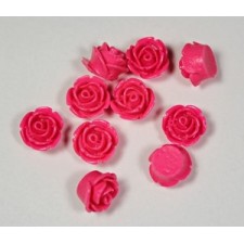 Resin Flower Roses Glue on Flatback 10mm - Fuchsia Pack of 10