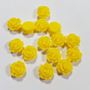 20pc Resin Flower Flatback 10mm - Yellow