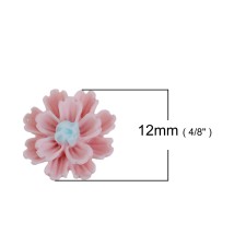 1pc Grab Bin - Light Pink Resin Flatback Flower 12mm