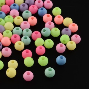 25g Acrylic Round Flat Neon Beads 6mm Hole 2mm Assorted Neon