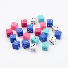 Acrylic Dice Beads 7.5mm, Hole 1.5mm Assorted Color - 20g