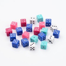 25g Acrylic Dice Beads 7.5mm Hole 1.5mm Assorted Color
