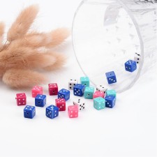 25g Acrylic Dice Beads 7.5mm Hole 1.5mm Assorted Color