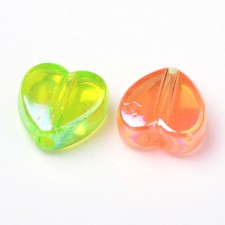 25g Acrylic Heart Beads 8mm Hole 1.5mm Assorted