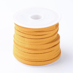 Faux Leather Suede Lace Tan Brown 5 Meter Spool 3mm x 1.5mm