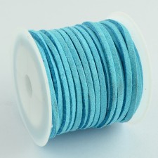 3mm Faux Leather Suede Lace Lt Blue 5 Meter Spool