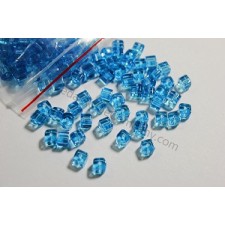 4mm Cobalt Blue Glass Cube Beads - x25