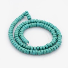 Synthetic Turquoise Beads Abacus, Turquoise, 4x6mm, about 119pcs