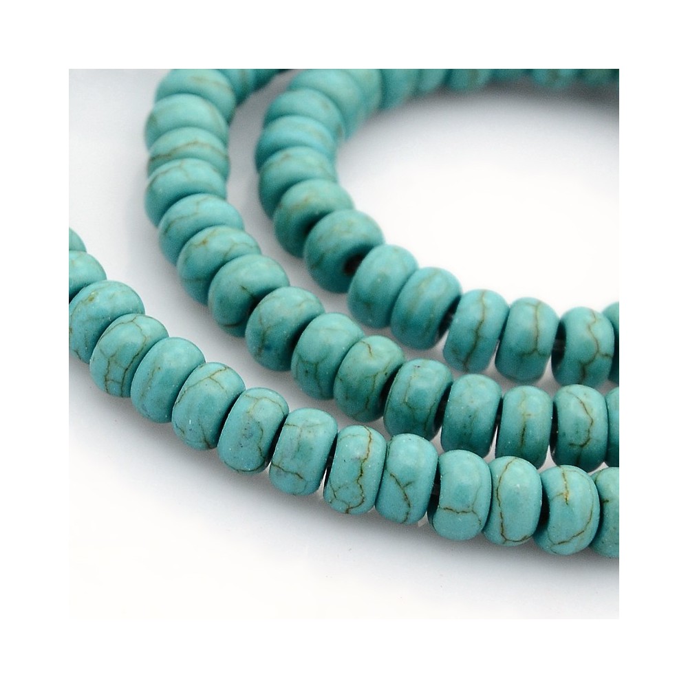 Synthetic Turquoise Beads 16in Strand, Abacus, Turquoise, 4x6mm, Hole: 1mm about 119pcs