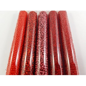 Assorted Red Mix Beads Set 5 Tubes 10/0 Seed Beads