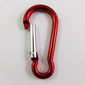 1pc Yellow Aluminum Carabiners, Key Clasps, about 24mm wide, 50mm long, 4mm