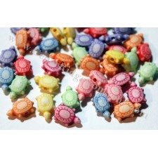 Acrylic Turtle Beads 12mm Assorted Pastel (Pack of 50)