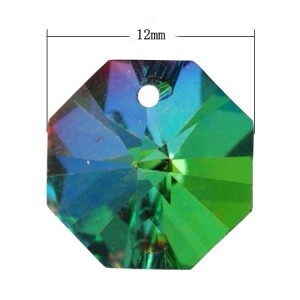 10pc Victorian Crystal - 12x12 Octagon Pendants - vitrail