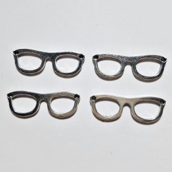 4pc Metal Alloy Tibetan Sliver Glasses Charms 29x10mm