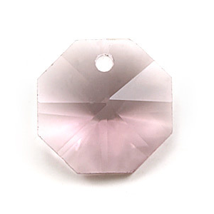 9pc  Crystal - 14x14 Octagon Pendants - Amethyst