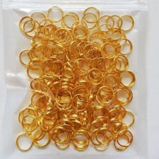 8mm Bag Gold Plated Jump Rings Split Key-Rings 20g