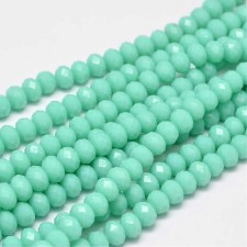 6X4 mm Crystal Faceted Rondelle Beads -  Aquamarine - 17" Strand 95pc Aprox