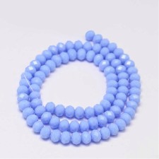 17" Strand 95pc Aprox - 6X4 mm Crystal Faceted Rondelle Beads -  Lt Steel Blue