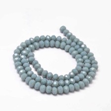 17" Strand 95pc Aprox - 6X4 mm Crystal Faceted Rondelle Beads - Cadet Blue
