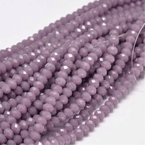 17" Strand 95pc Aprox - 6X4 mm Crystal Faceted Rondelle Beads - Old Rose