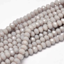 6X4 mm Crystal Faceted Rondelle Beads - Grey - 17" Strand 95pc Aprox