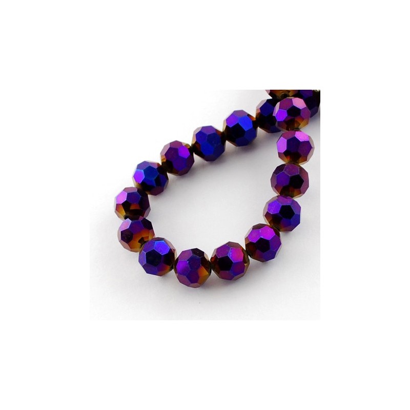 14" Strand 100pc Aprox - 4mm Elecrtoplated Crystal Faceted Round Beads - Purple 14" Strand 100pc Aprox - 4mm Elecrtoplated Crystal Faceted Round Beads - Purple
