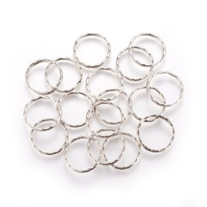 10pc Iron Key Ring Finding Clasp Silver 25mm