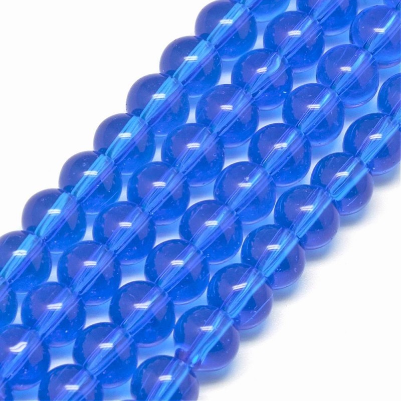 Oval Glass Beads 8mm x 6mm - Royal Blue - 1 Strand 78 Beads - BD071