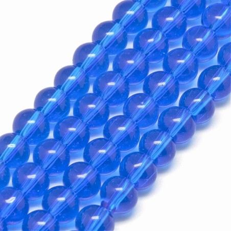 4mm Round Glass - Royal Blue - 13" Strand, About 84pcs