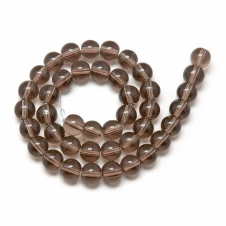 4mm Round Glass Beads Strand Dark Khaki 13" Strand, About 84pcs