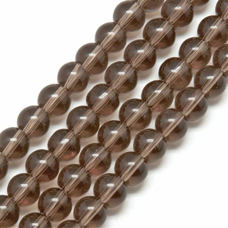 4mm Round Glass - Khaki - 13" Strand, About 84pcs