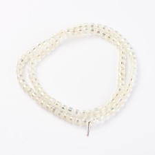 6mm Round Glass - Frosted Light Yellow - 23 Inch Strand about 100pc