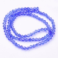 15" Strand 104pc Aprox - 4mm Bicone Faceted Beads - Blue