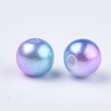 20g Deep Sky Blue Imitation Pearl Acrylic Beads, 8mm, Hole: 1.6mm