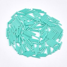 15mm Long Glass Bugle Beads: Turquoise 20g