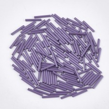 15mm Long Glass Bugle Beads: Medium Purple 20g