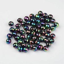 Faceted AB Prussian Blue Acrylic Beads, 6mm - 20g  