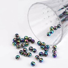 20g AB Prussian Blue Acrylic Beads, 6mm, Hole: 1mm
