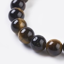 6mm Round Natural Tigers Eye Semi Precious Stone Beads, 8" Strand