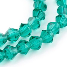 15" Strand 104pc Aprox - 4mm Bicone Faceted Beads - Dark Cyan