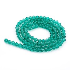 15" Strand 104pc Aprox - 4mm Bicone Faceted Beads - Dark Cyan
