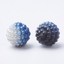 20pc Bumpy Blue Berry Acrylic Beads, 12mm, Hole: 1mm