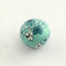 10pc Handmade Flower Pattern Polymer Clay Beads, 12mm, Hole: 2mm