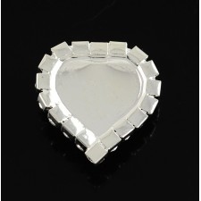 1pc Grab Bin - Heart Acrylic Pearl Cabochons, with Grade A Rhinestone and Brass  Settings, Cream, 22x22mm