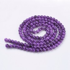 Drawbench 6mm Round Glass - Dark Violet - 31 Inch Strand about 133pc